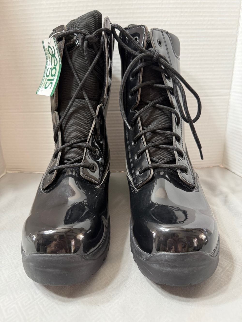 Galls Men’s Size 10.5W 8” High Gloss Lace-Up Duty Parade Boots Academy Ready New